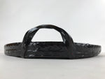 Japanese Lacquered Woven Bamboo Rantai Serving Tray Vtg Obon Oval Black Red L119