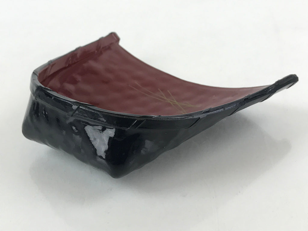 Japanese Lacquerware Bamboo Kaashiki Sencha Tea Ceremony Dustpan Red Black UR918