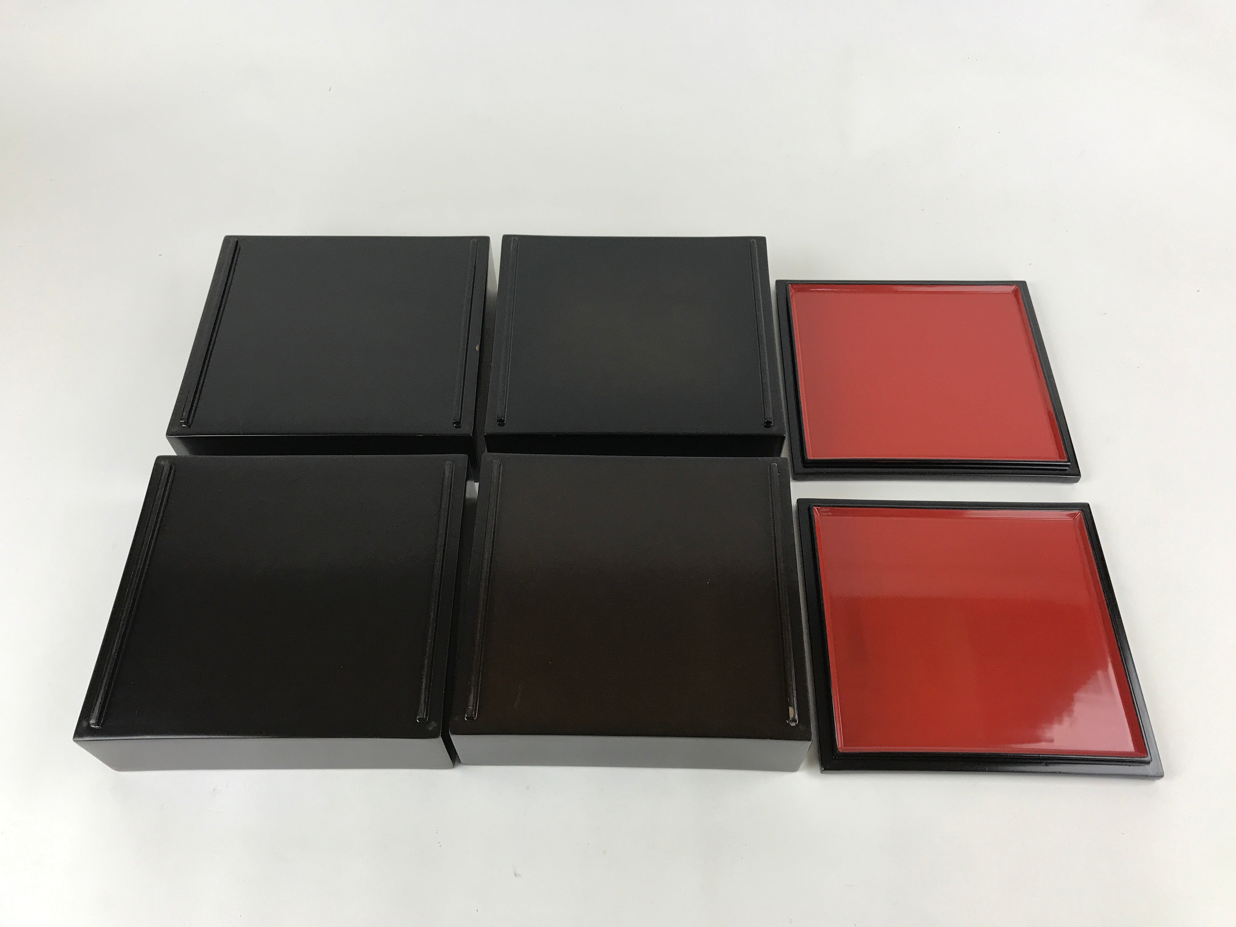 Japanese Lacquerware Bento Boxes 4 Tiers 2 Lids Vtg Wood Storage Box LWB60