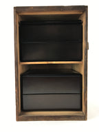 Japanese Lacquerware Bento Boxes 4 Tiers 2 Lids Vtg Wood Storage Box LWB60