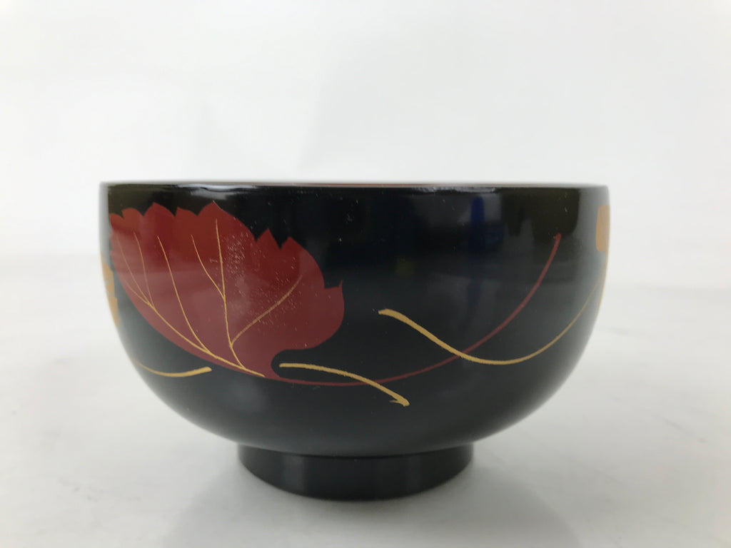 Japanese Lacquerware Bowl Vtg Aizu-Nuri Urushi Makie Red Black Owan Soup LB123