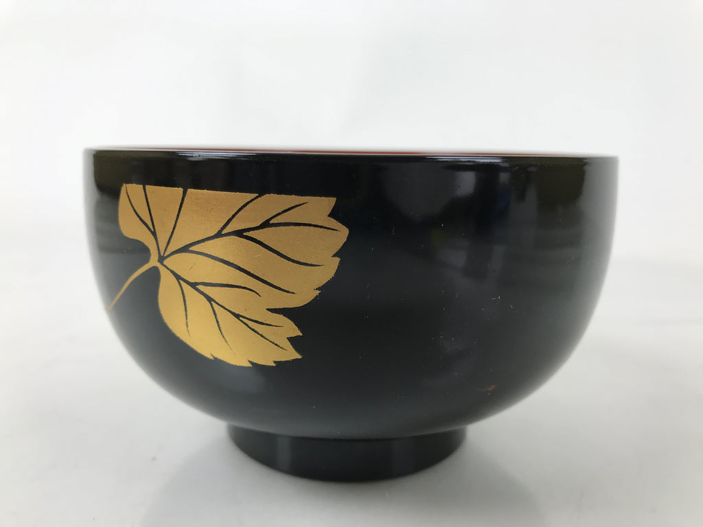 Japanese Lacquerware Bowl Vtg Aizu-Nuri Urushi Makie Red Black Owan Soup LB126