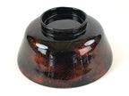 Japanese Lacquerware Lidded Bowl Nimonowan Vtg Black Orange Rice Soup LB76