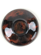 Japanese Lacquerware Lidded Bowl Nimonowan Vtg Black Orange Rice Soup LB76