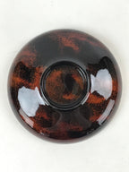 Japanese Lacquerware Lidded Bowl Nimonowan Vtg Black Orange Rice Soup LB77