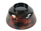 Japanese Lacquerware Lidded Bowl Nimonowan Vtg Black Orange Rice Soup LB78