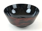 Japanese Lacquerware Lidded Bowl Nimonowan Vtg Black Orange Rice Soup LB78