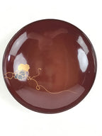 Japanese Lacquerware Lidded Bowl Vtg Nimonowan Makie Hyotan Gourd Red LB72