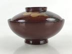 Japanese Lacquerware Lidded Bowl Vtg Nimonowan Makie Hyotan Gourd Red LB72