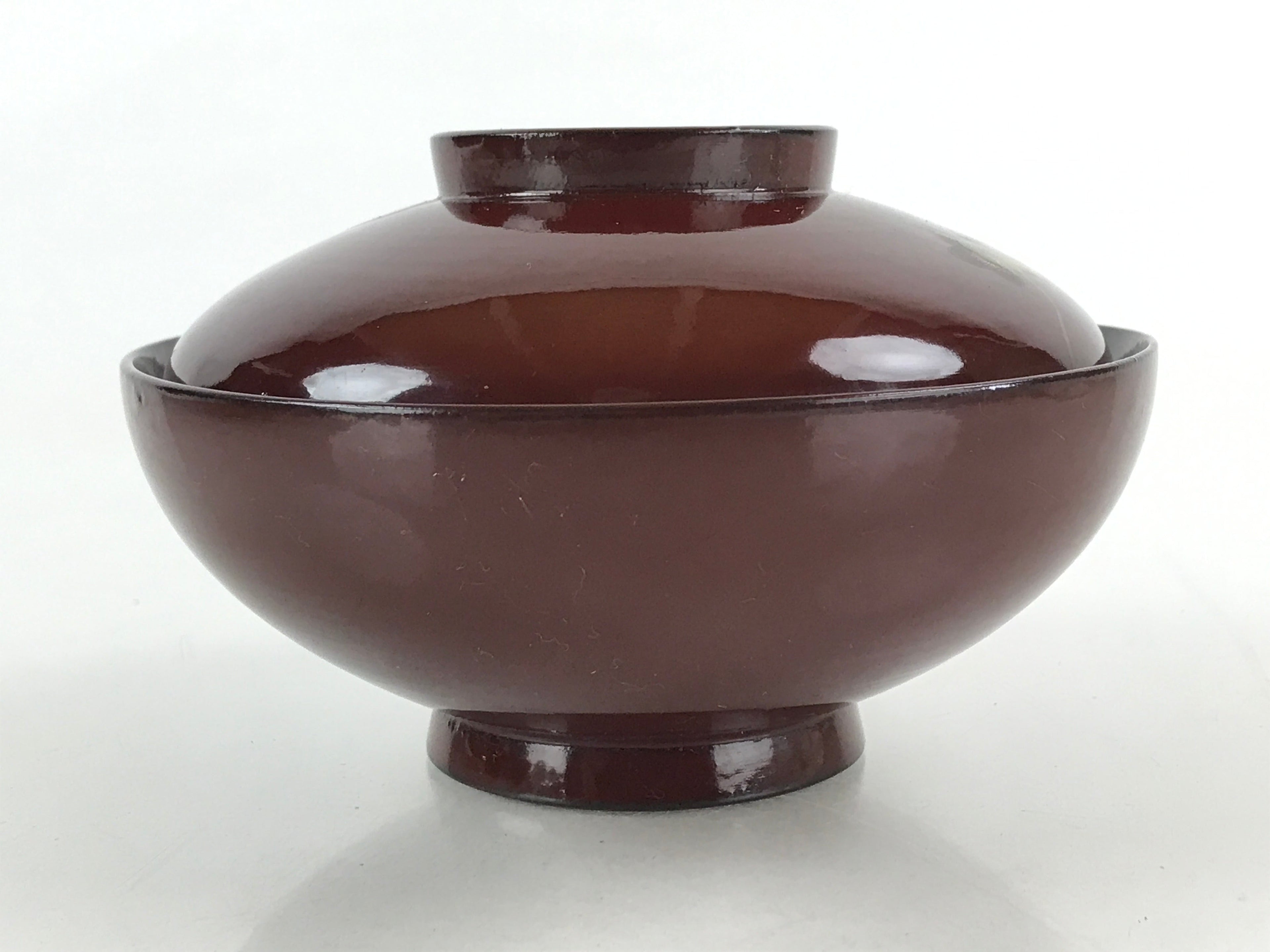 Japanese Lacquerware Lidded Bowl Vtg Nimonowan Makie Hyotan Gourd Red LB72