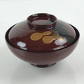 Japanese Lacquerware Lidded Bowl Vtg Nimonowan Makie Hyotan Gourd Red LB72