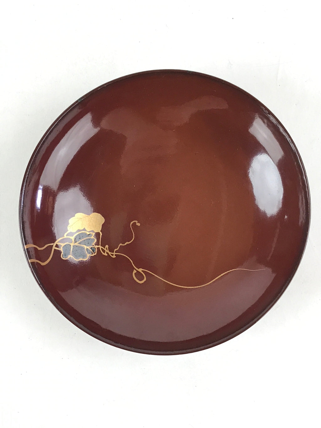 Japanese Lacquerware Lidded Bowl Vtg Nimonowan Makie Hyotan Gourd Red LB74