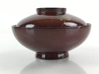 Japanese Lacquerware Lidded Bowl Vtg Nimonowan Makie Hyotan Gourd Red LB74