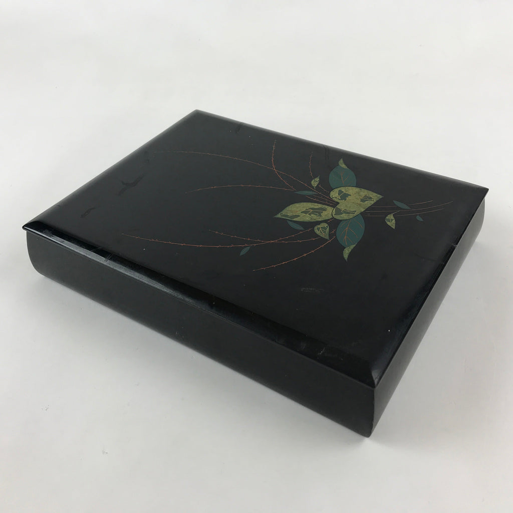 Japanese Lacquerware Lidded Box Wood Fumibako Letter Book Butsudan Black FB73