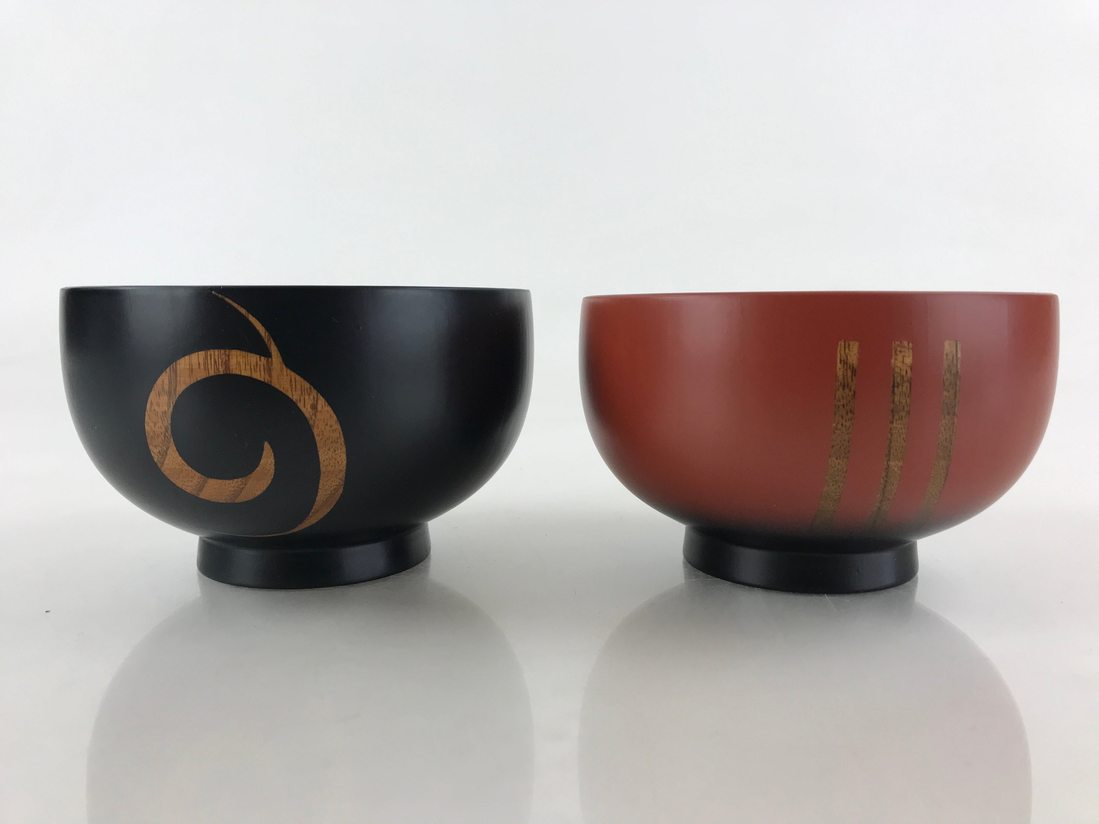 Japanese Lacquerware Pairs Of Bowls And Chopsticks Vtg Hashi Owan Black Brown UR