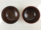 Japanese Lacquerware Pairs Of Bowls And Chopsticks Vtg Hashi Owan Black Brown UR