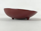 Japanese Lacquerware Replica Gilt Bowl Vtg Shell Sweets Dish Gold Red Flower L73