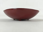 Japanese Lacquerware Replica Gilt Bowl Vtg Shell Sweets Dish Gold Red Flower L73