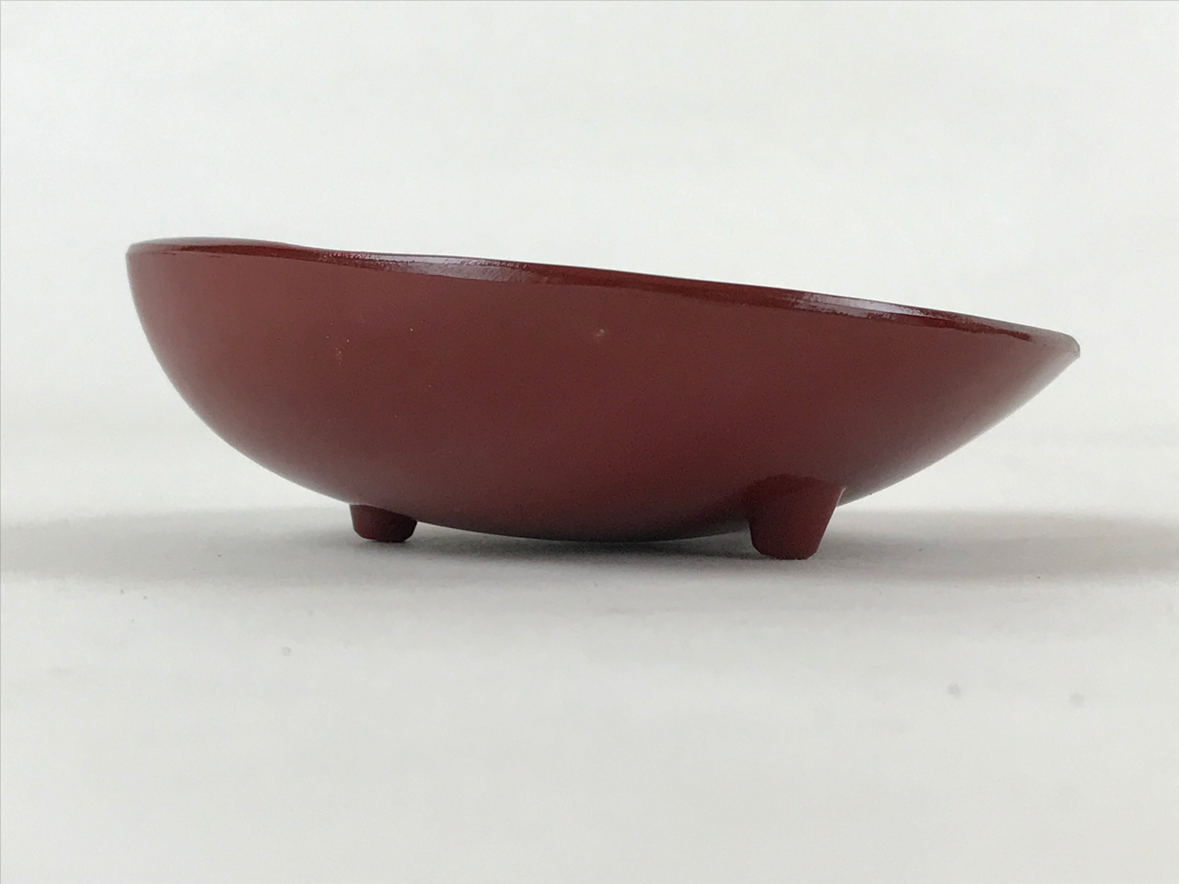 Japanese Lacquerware Replica Gilt Bowl Vtg Shell Sweets Dish Gold Red Flower L74