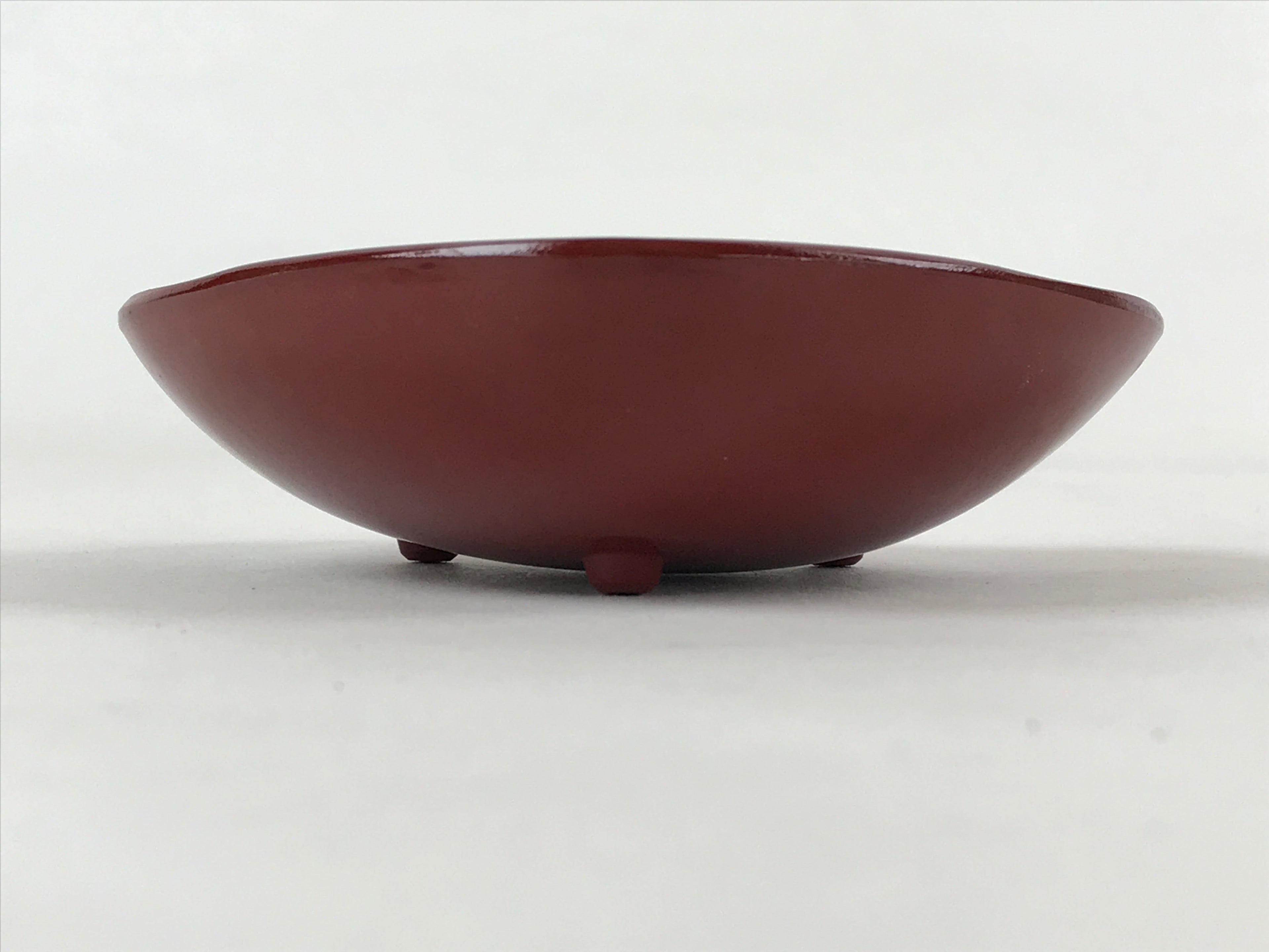 Japanese Lacquerware Replica Gilt Bowl Vtg Shell Sweets Dish Gold Red Flower L74