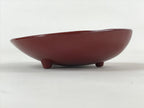 Japanese Lacquerware Replica Gilt Bowl Vtg Shell Sweets Dish Gold Red Flower L74