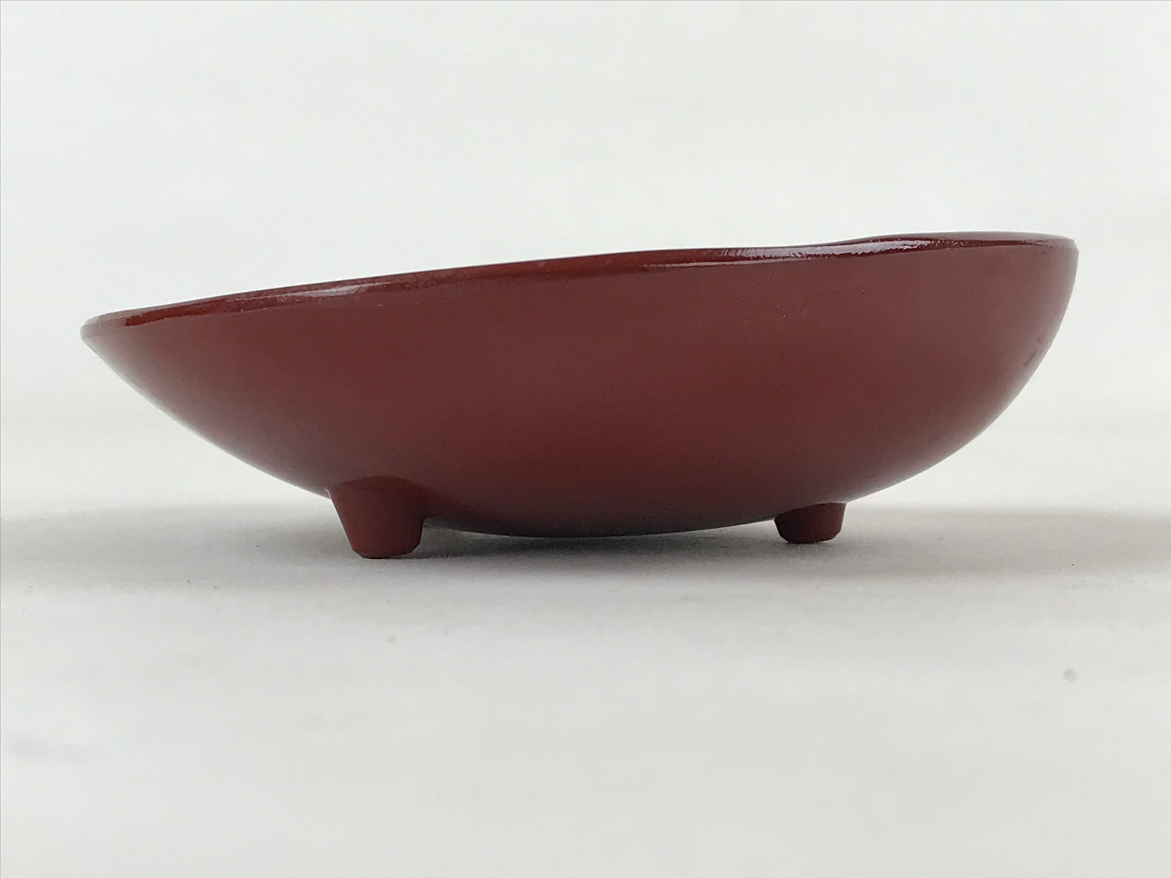 Japanese Lacquerware Replica Gilt Bowl Vtg Shell Sweets Dish Gold Red Flower L74