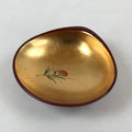 Japanese Lacquerware Replica Gilt Bowl Vtg Shell Sweets Dish Gold Red Flower L74