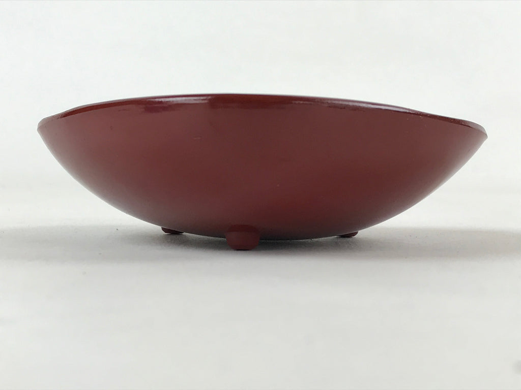 Japanese Lacquerware Replica Gilt Bowl Vtg Shell Sweets Dish Gold Red Flower L76