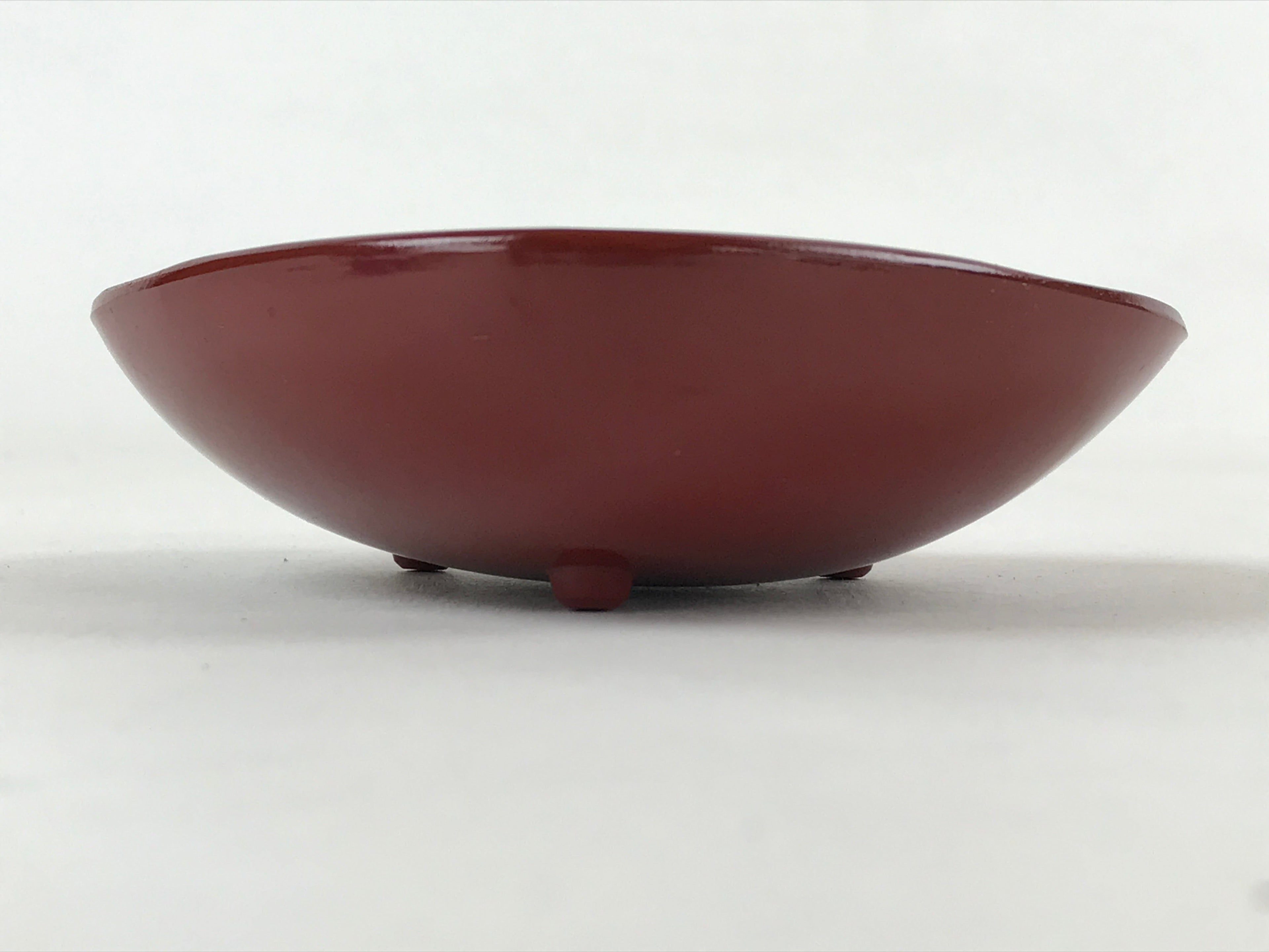Japanese Lacquerware Replica Gilt Bowl Vtg Shell Sweets Dish Gold Red Flower L76