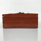 Japanese Lacquerware Shunkei-Nuri Writing Box Calligraphy Brown Two Tiers L556