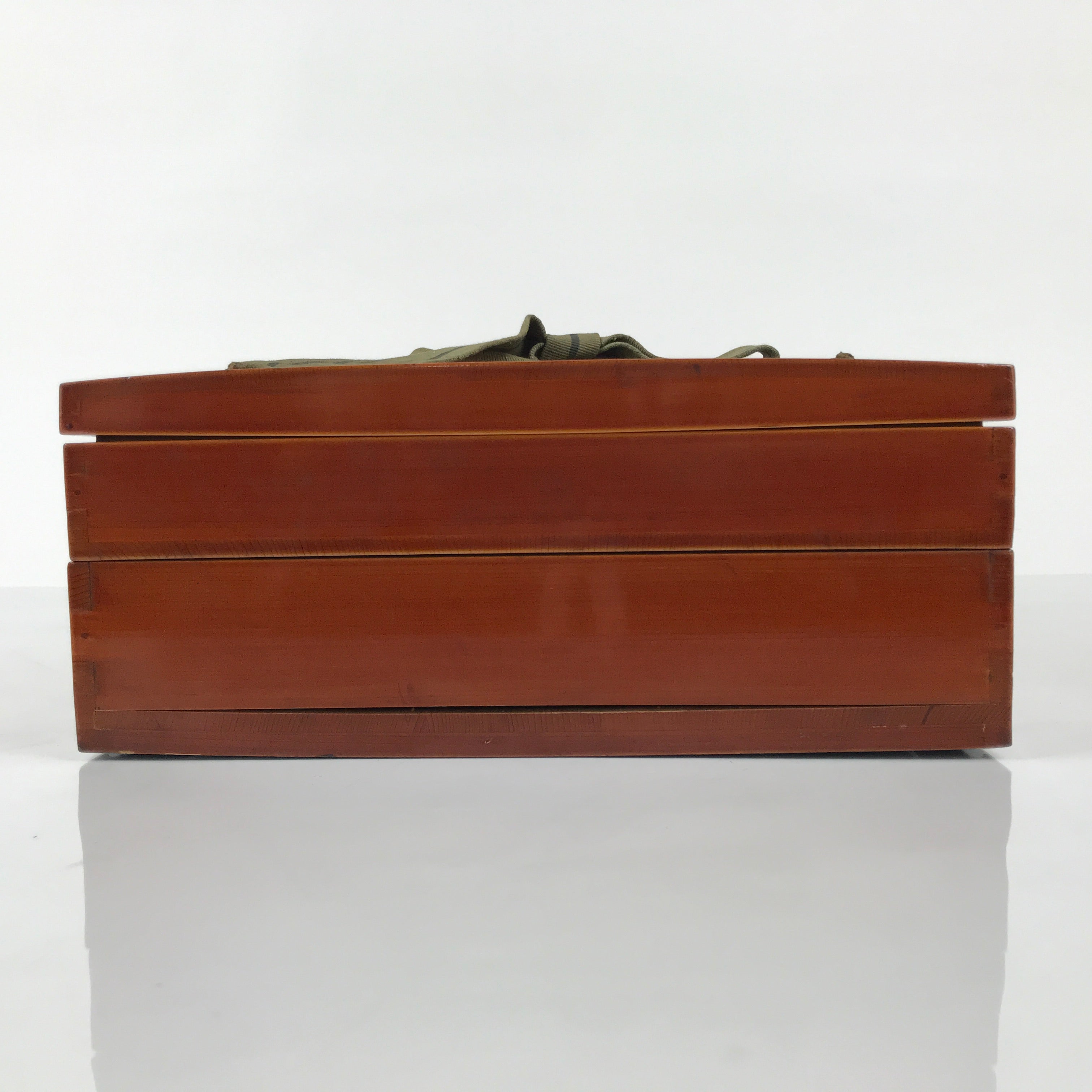 Japanese Lacquerware Shunkei-Nuri Writing Box Calligraphy Brown Two Tiers L556