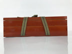 Japanese Lacquerware Shunkei-Nuri Writing Box Calligraphy Brown Two Tiers L556