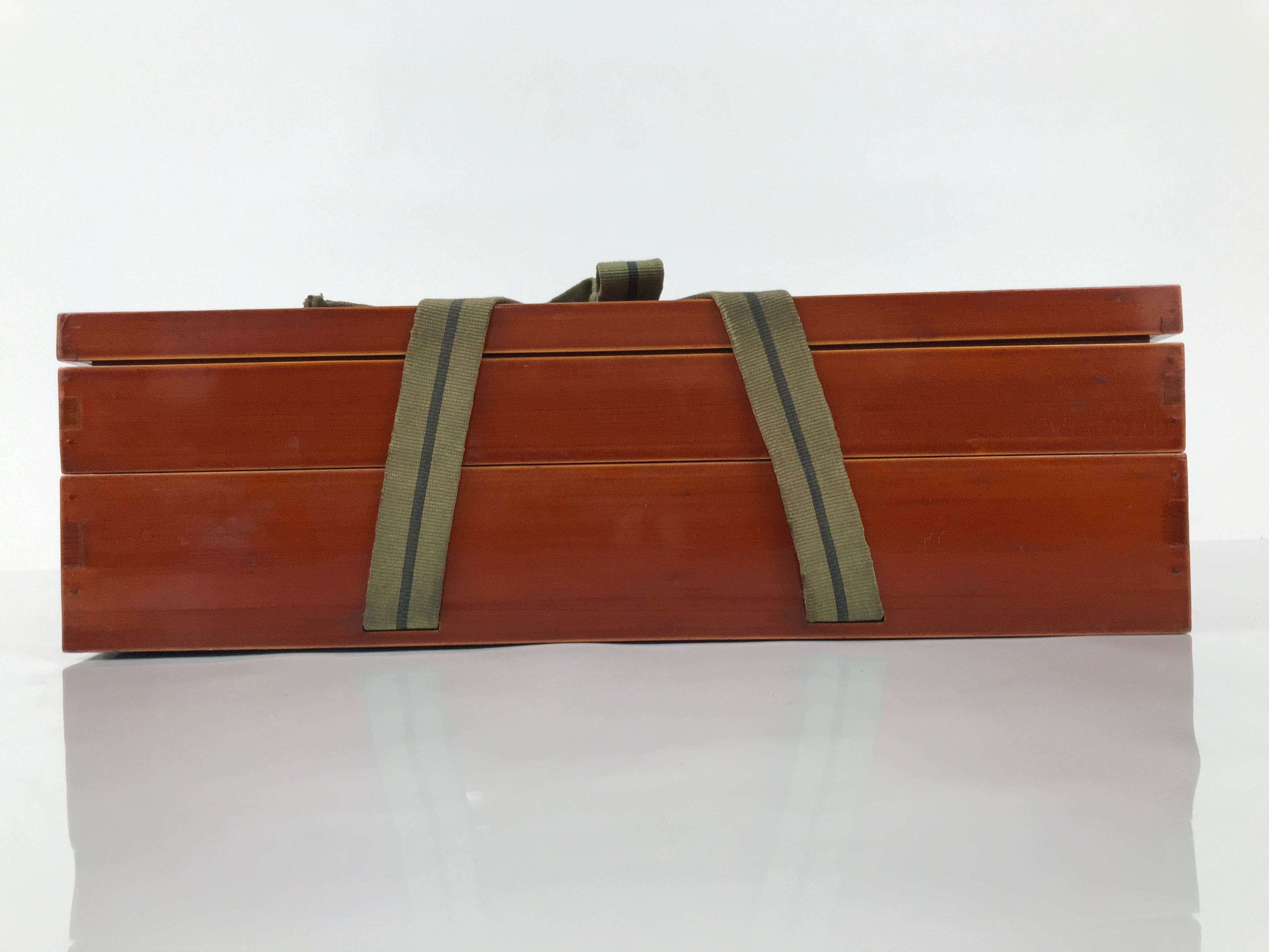 Japanese Lacquerware Shunkei-Nuri Writing Box Calligraphy Brown Two Tiers L556