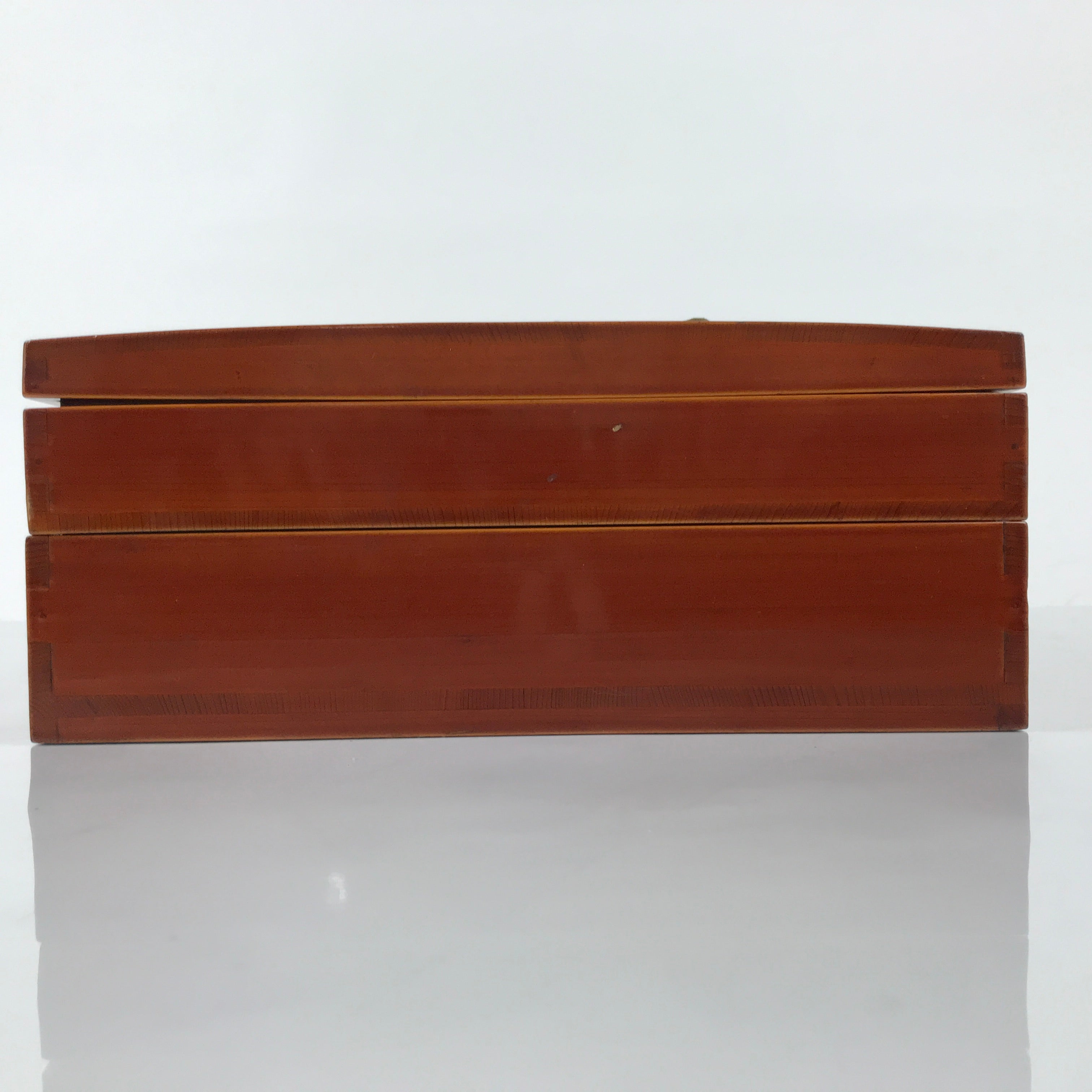 Japanese Lacquerware Shunkei-Nuri Writing Box Calligraphy Brown Two Tiers L556