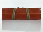 Japanese Lacquerware Shunkei-Nuri Writing Box Calligraphy Brown Two Tiers L556