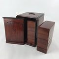 Japanese Lacquerware Two Bento Boxes 5 Tiers 2 Lids Vtg Wood Storage Box LWB62