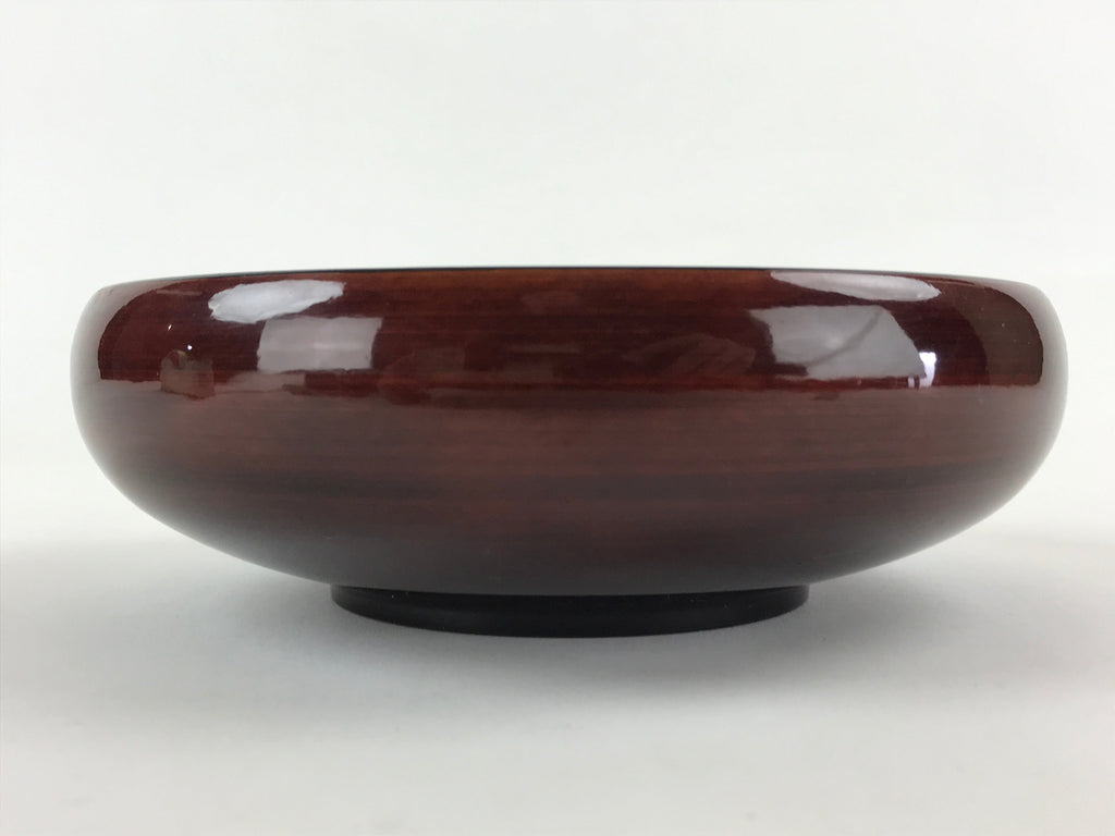 Japanese Lacquerware Wood Bowl Kashiki Kashiwan Vtg Tea Ceremony Brown Red UR958