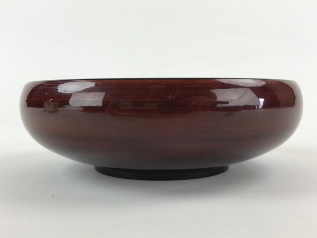 Japanese Lacquerware Wood Bowl Kashiki Kashiwan Vtg Tea Ceremony Brown Red UR958
