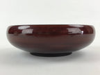 Japanese Lacquerware Wood Bowl Kashiki Kashiwan Vtg Tea Ceremony Brown Red UR958
