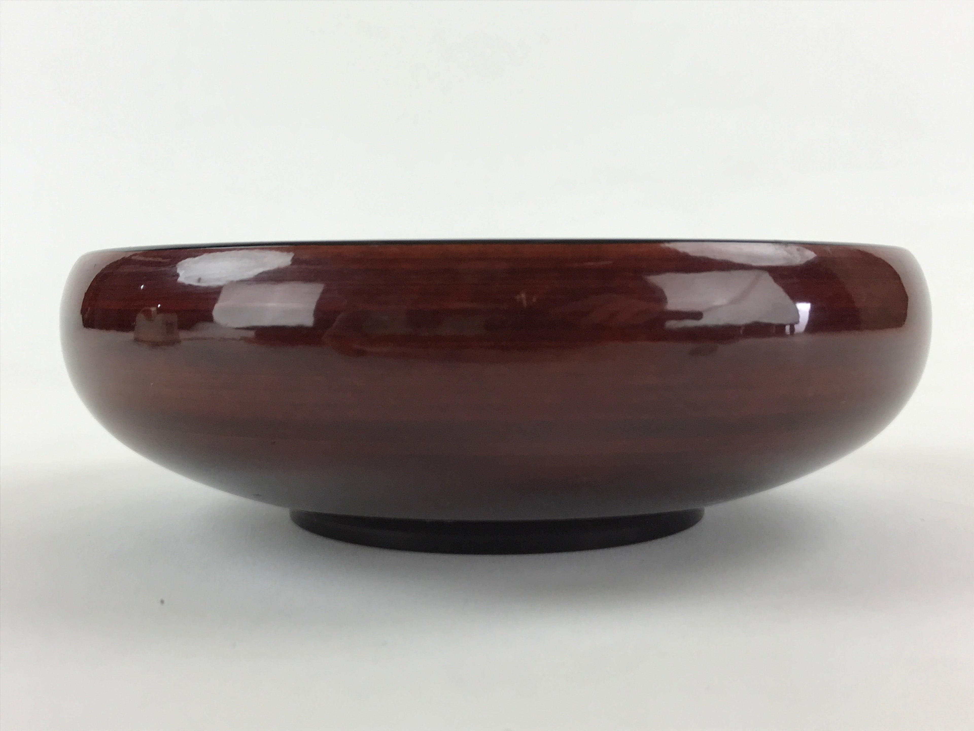 Japanese Lacquerware Wood Bowl Kashiki Kashiwan Vtg Tea Ceremony Brown Red UR958