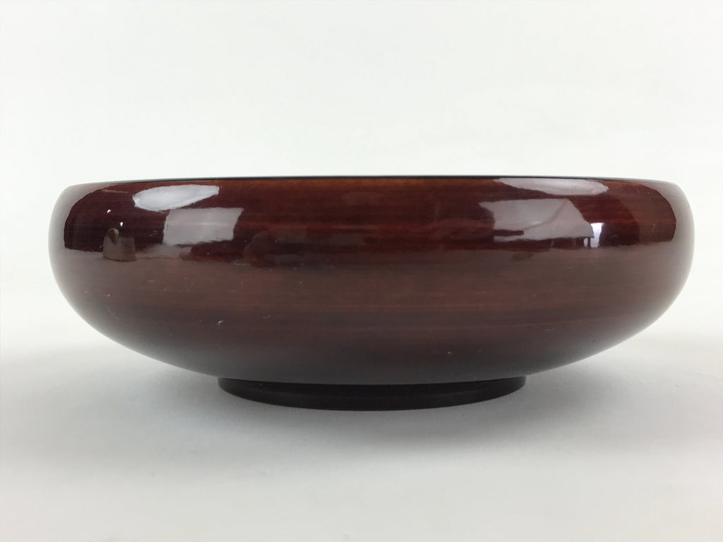 Japanese Lacquerware Wood Bowl Kashiki Kashiwan Vtg Tea Ceremony Brown Red UR958