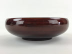 Japanese Lacquerware Wood Bowl Kashiki Kashiwan Vtg Tea Ceremony Brown Red UR958