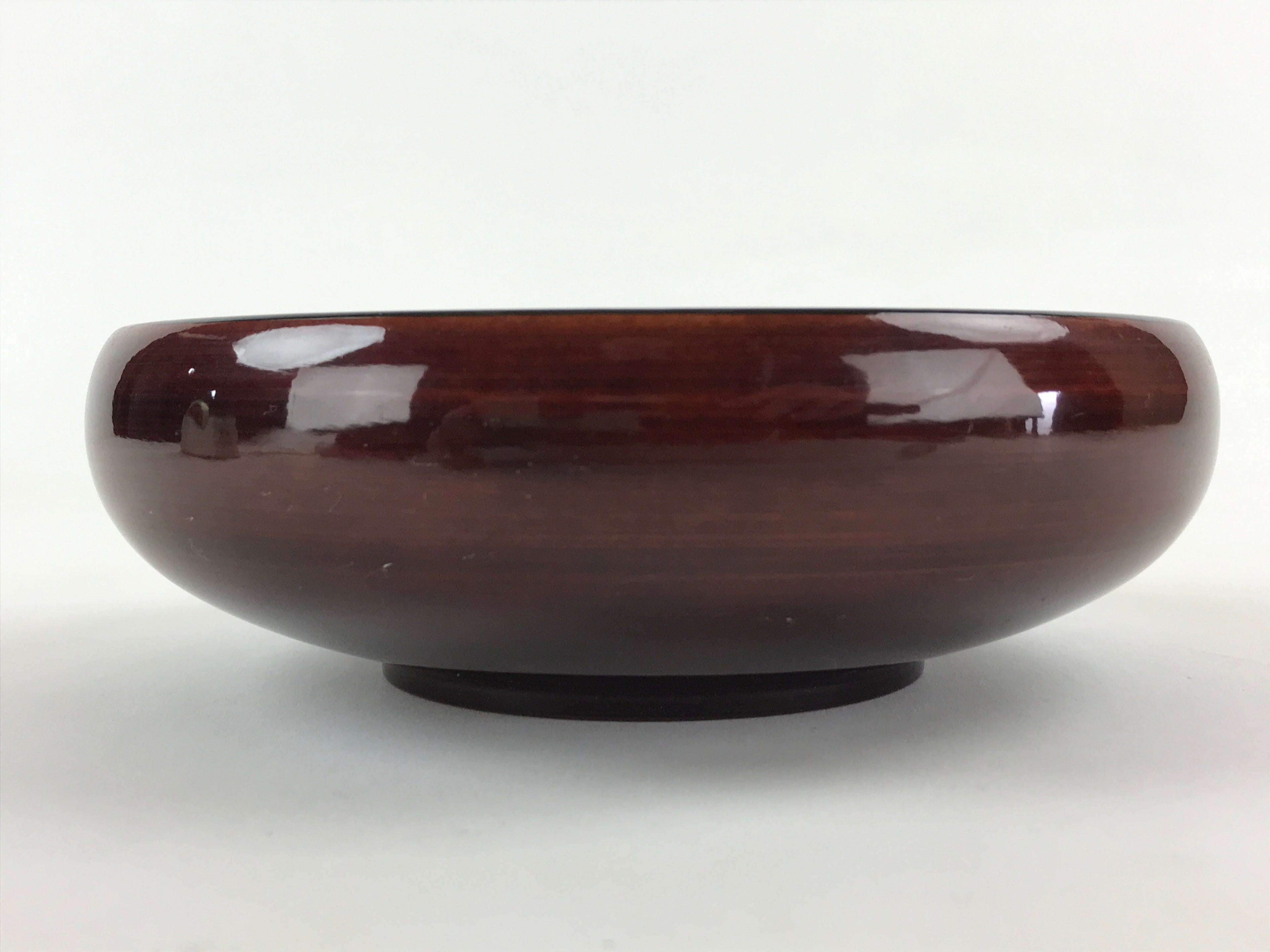Japanese Lacquerware Wood Bowl Kashiki Kashiwan Vtg Tea Ceremony Brown Red UR958