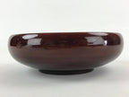 Japanese Lacquerware Wood Bowl Kashiki Kashiwan Vtg Tea Ceremony Brown Red UR958