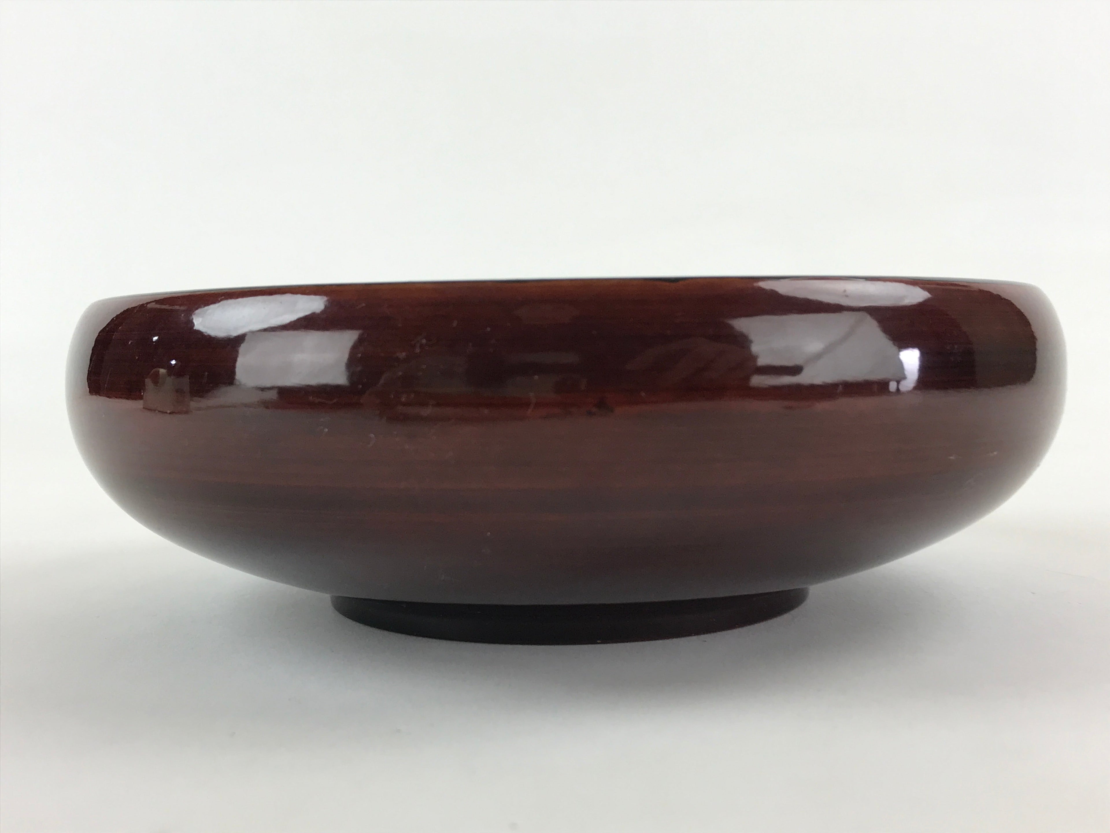 Japanese Lacquerware Wood Bowl Kashiki Kashiwan Vtg Tea Ceremony Brown Red UR958