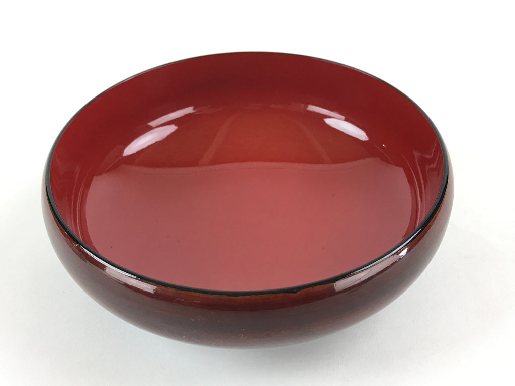 Japanese Lacquerware Wood Bowl Kashiki Kashiwan Vtg Tea Ceremony Brown Red UR958