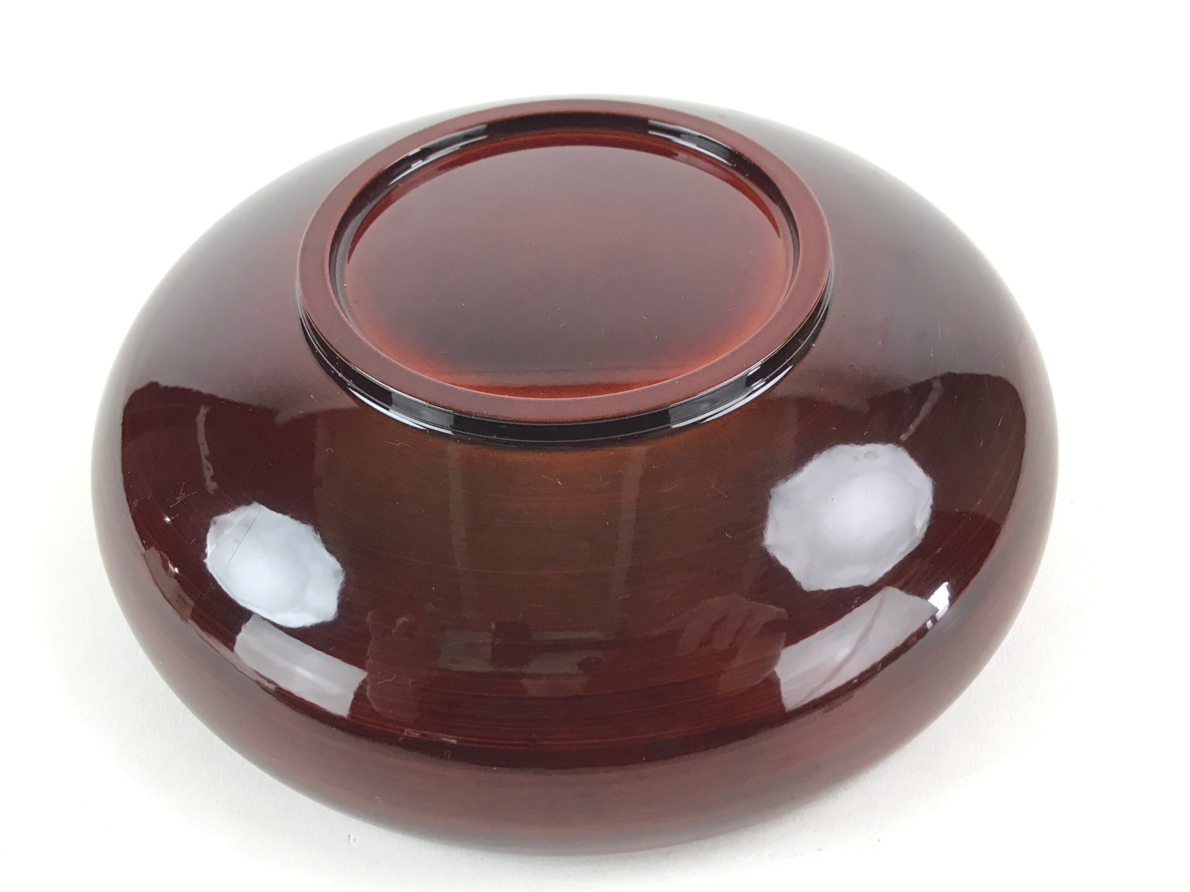 Japanese Lacquerware Wood Bowl Kashiki Kashiwan Vtg Tea Ceremony Brown Red UR958