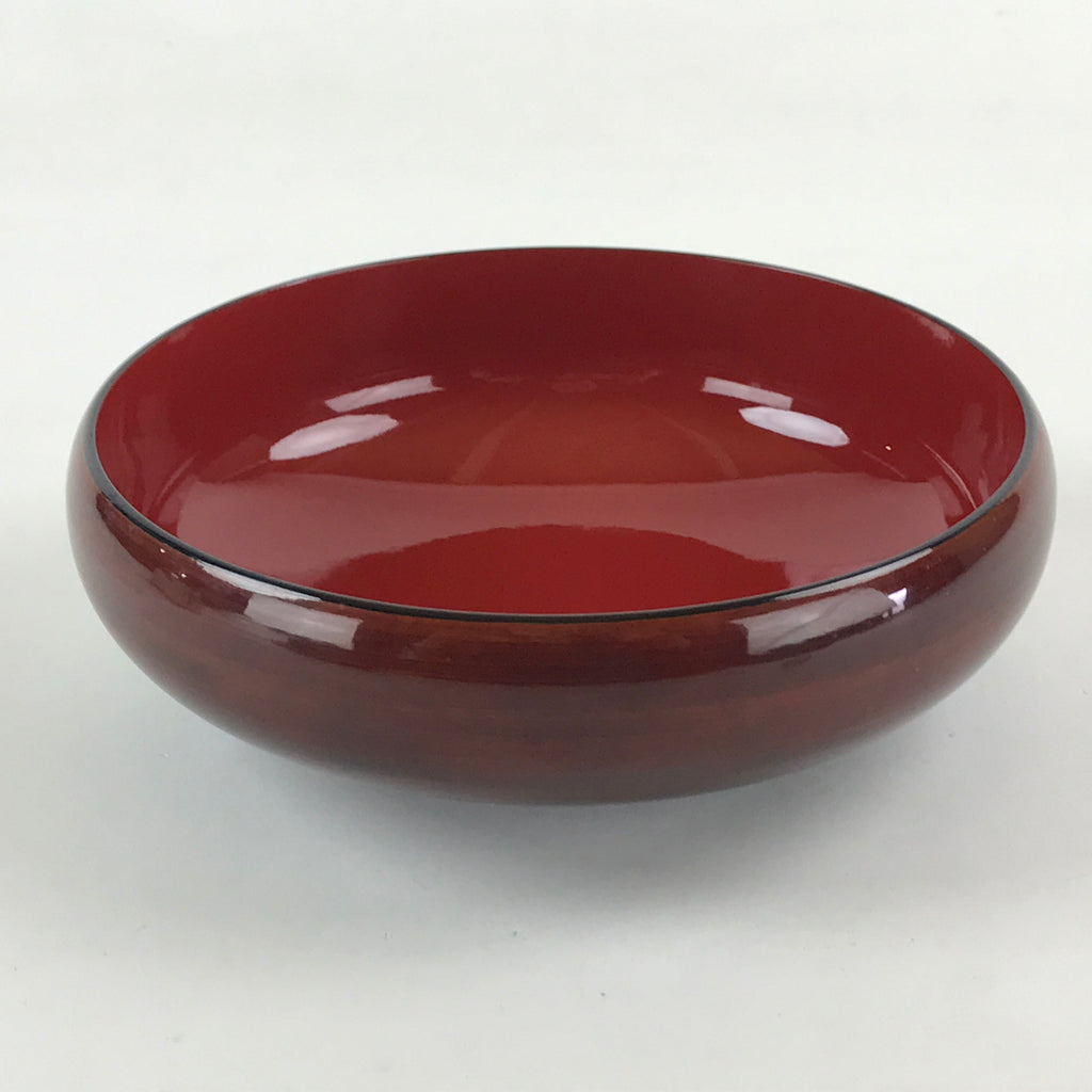 Japanese Lacquerware Wood Bowl Kashiki Kashiwan Vtg Tea Ceremony Brown Red UR958