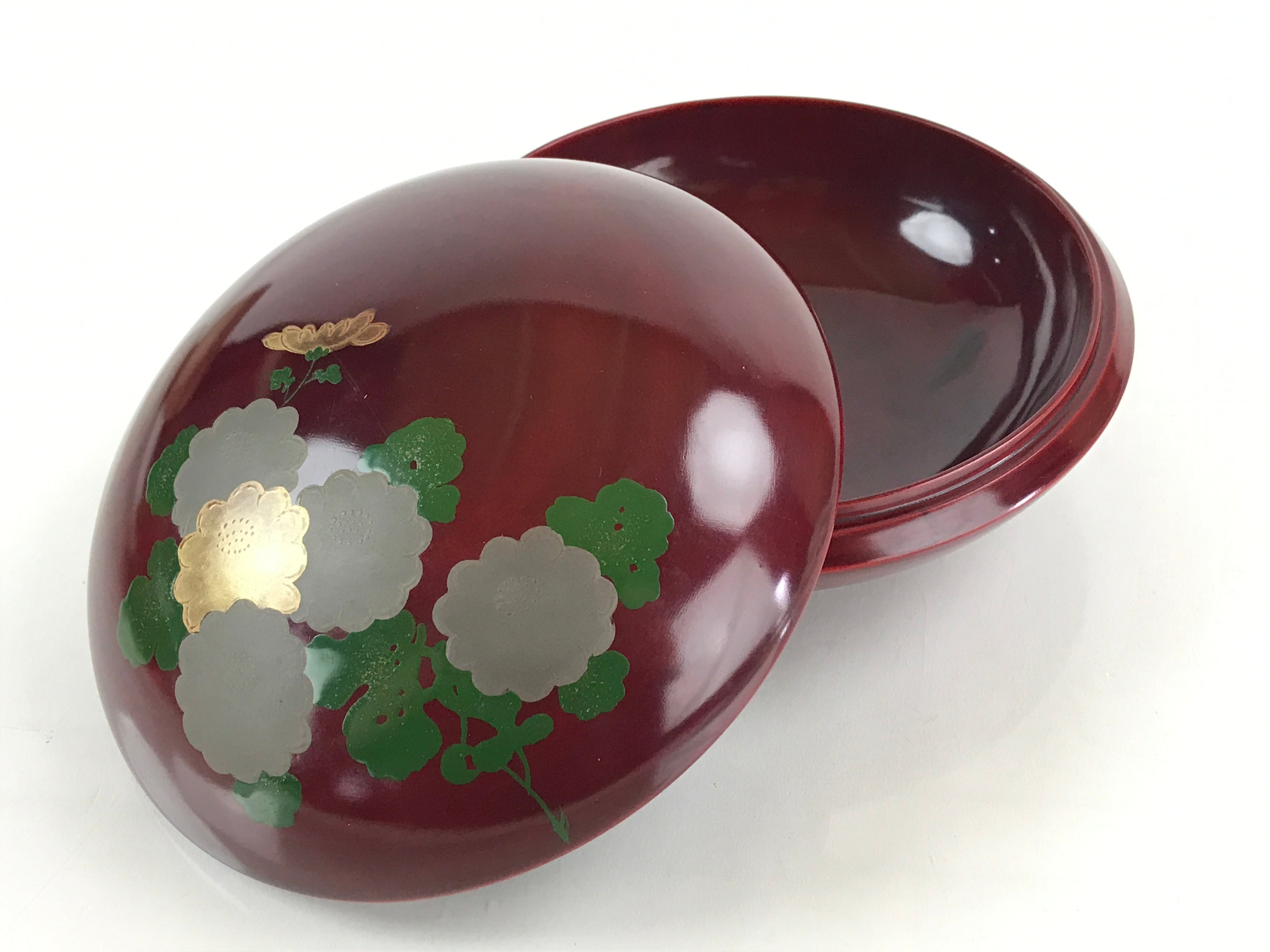 Japanese Lacquerware Wood Bowl Kashiki Kashiwan Vtg Tea Ceremony Red UR961