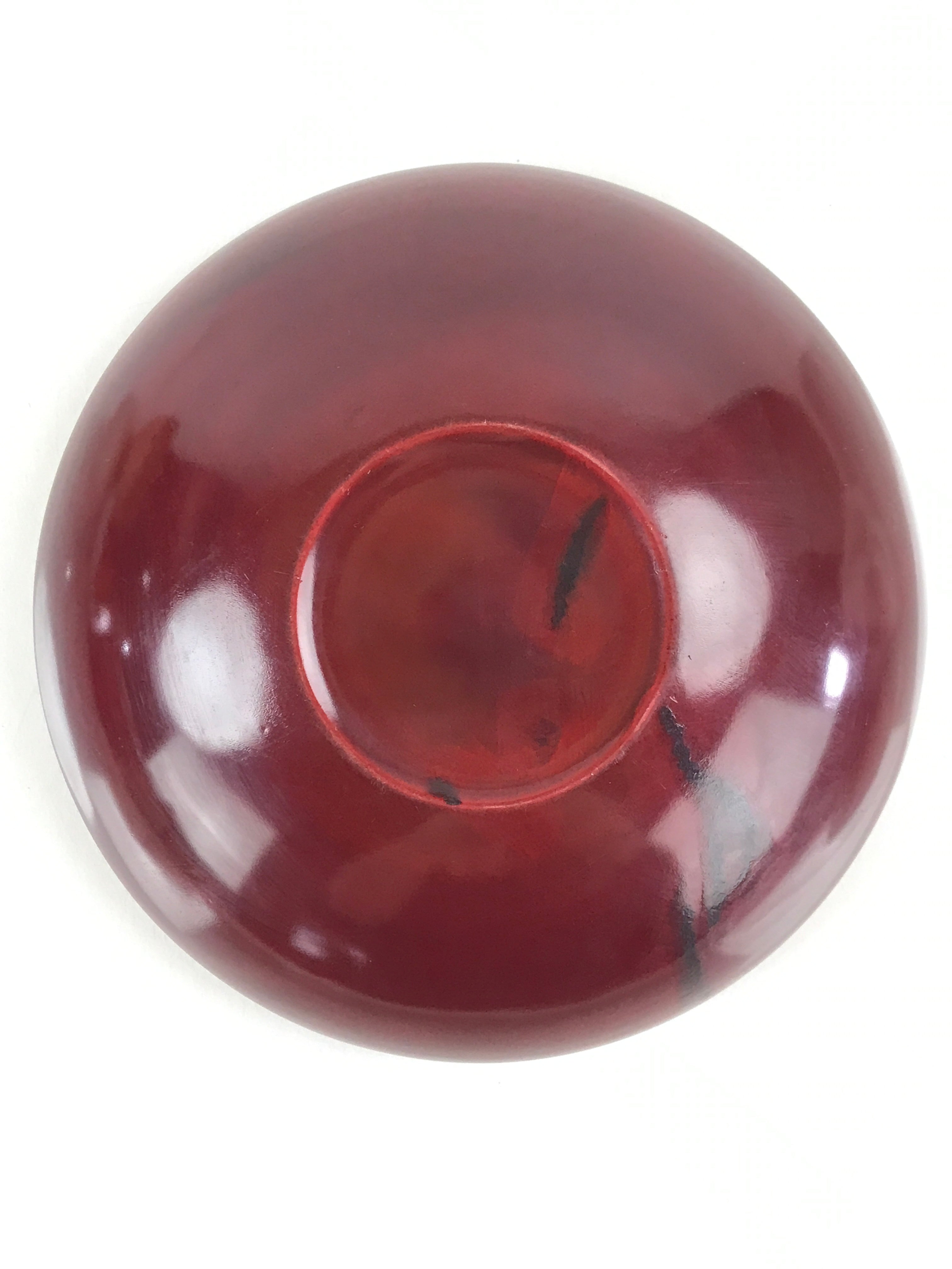 Japanese Lacquerware Wood Bowl Kashiki Kashiwan Vtg Tea Ceremony Red UR961